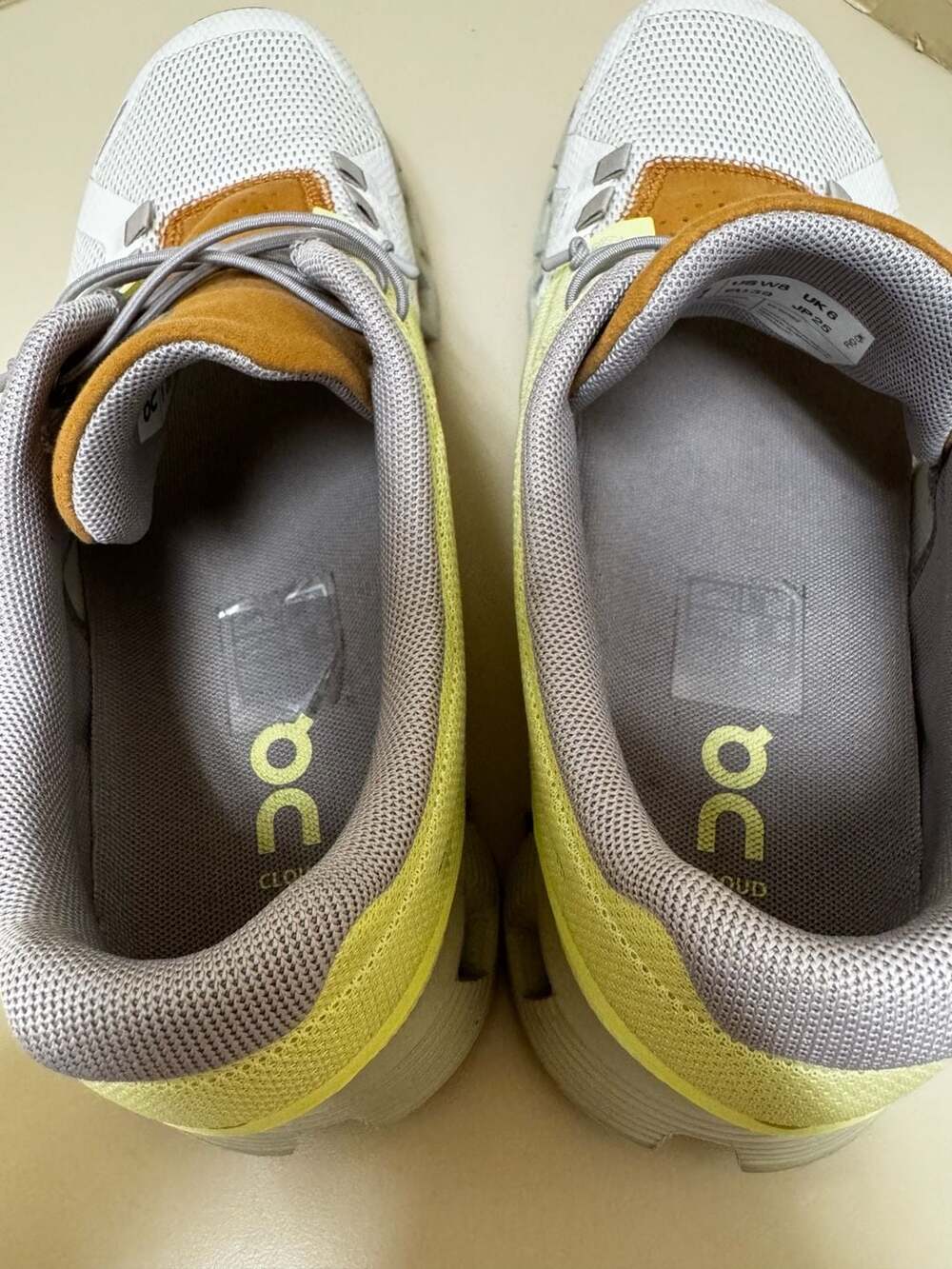 On Cloud 5 Women's Running Sneakers in Hay/Ice Colorway - Picture 6 of 7